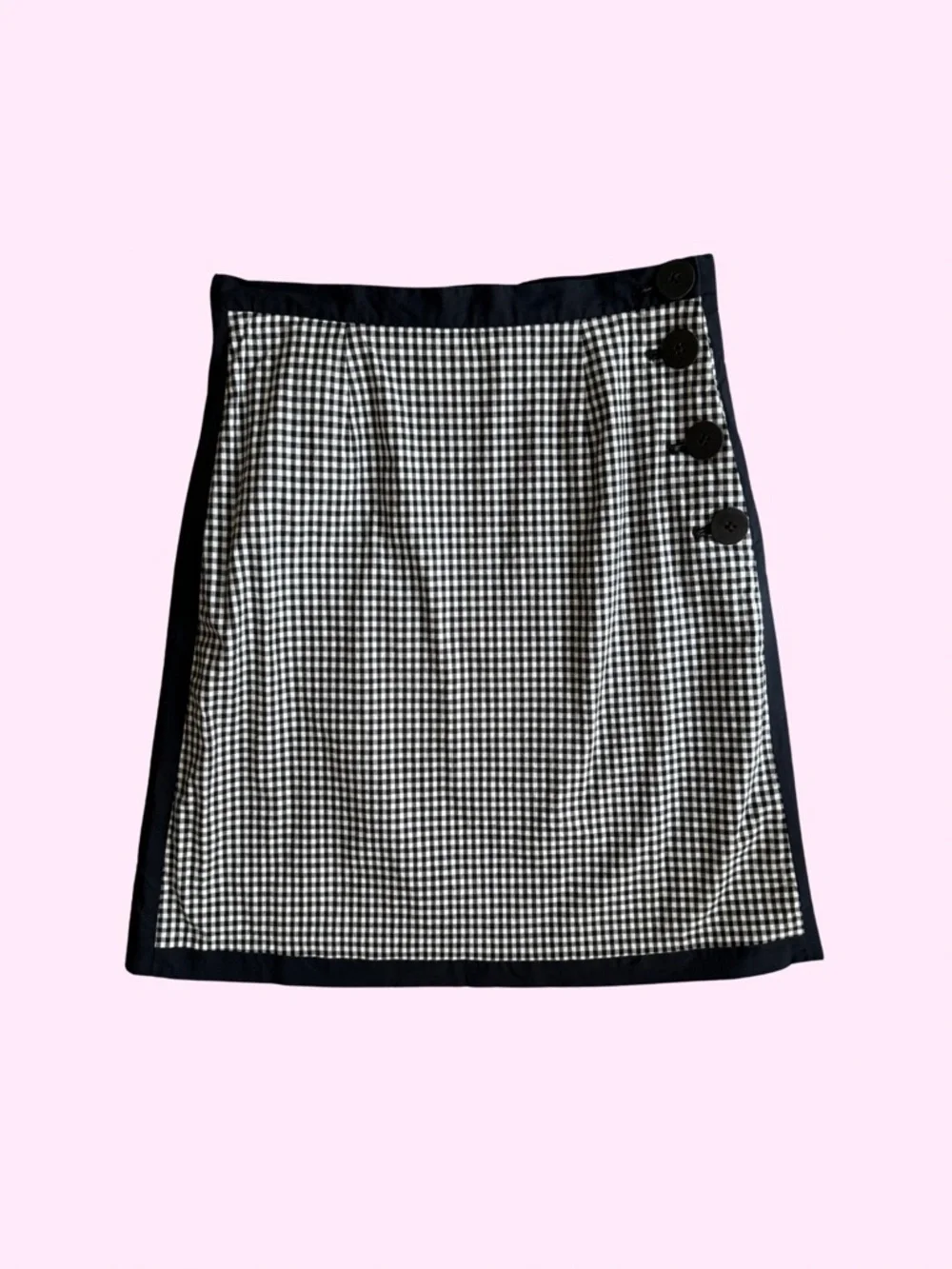 Grace Elements Black White Gingham Cotton Pencil Skirt Petite 4P Japan - Picture 1 of 8